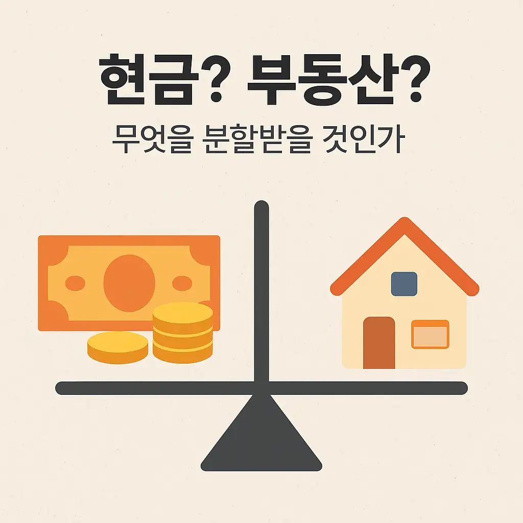 분할 받을 시 현금과 부동산