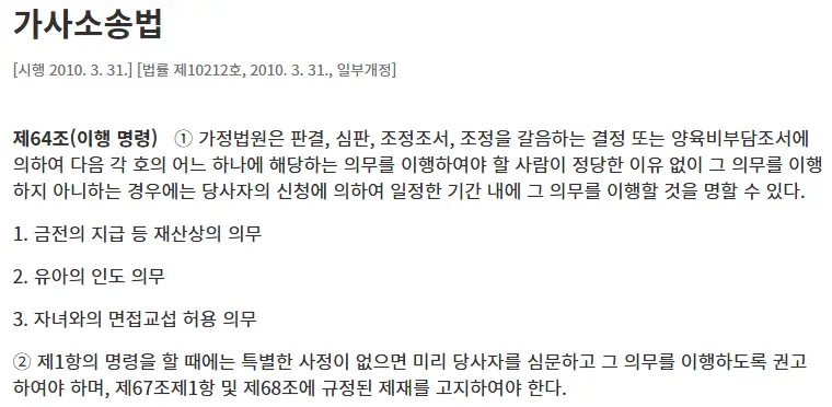 양육비를 주지 않을 경우